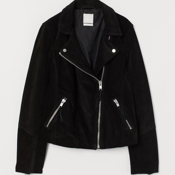 H&M Real Suede Biker Jacket NWT XS - Picture 6 of 6